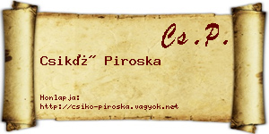 Csikó Piroska névjegykártya