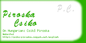 piroska csiko business card
